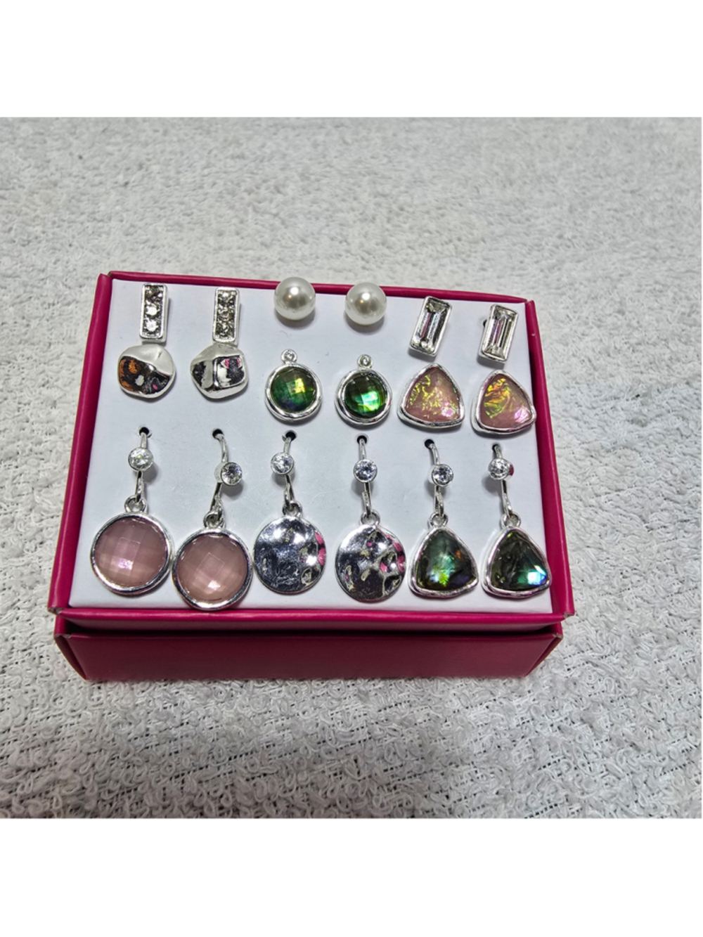 Women's Avon Abalone Mix Earring Pack, One Size, Silver Multi-color